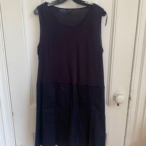 NWOT COS navy dress with 2 materials